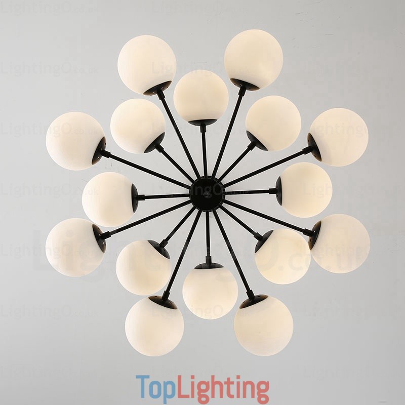 16 Light Nordic Chandelier with Glass Shade