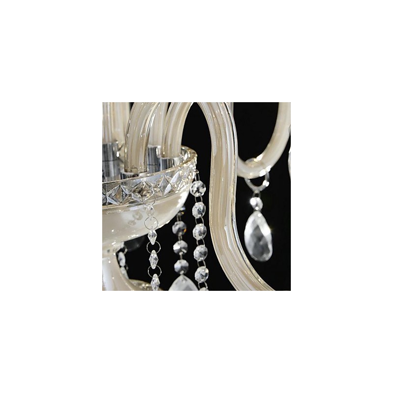 8 Light The style of palace Glass Chandelier With Candle Bulb
