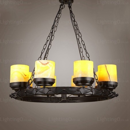 8 Light Country Rustic Vintage Retro Pendant Light with Glass Shade 8 Light Country Rustic Vintage Retro Pendant Light with Glass Shade