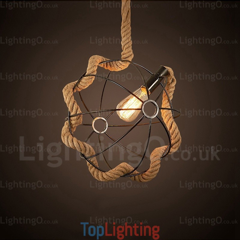 1 Light Country Rustic Vintage Retro Pendant Light
