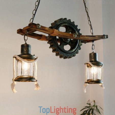 2 Light Country Rustic Vintage Retro Pendant Light with Glass Shade 2 Light Country Rustic Vintage Retro Pendant Light with Glass Shade