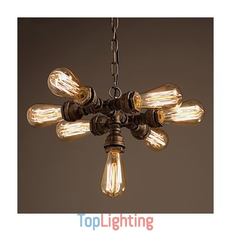 Rustic Lodge Vintage Electroplated Metal Chandelier Rustic Lodge Vintage Electroplated Metal Chandelier