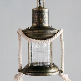 2 Light Country Rustic Vintage Retro Pendant Light with Glass Shade