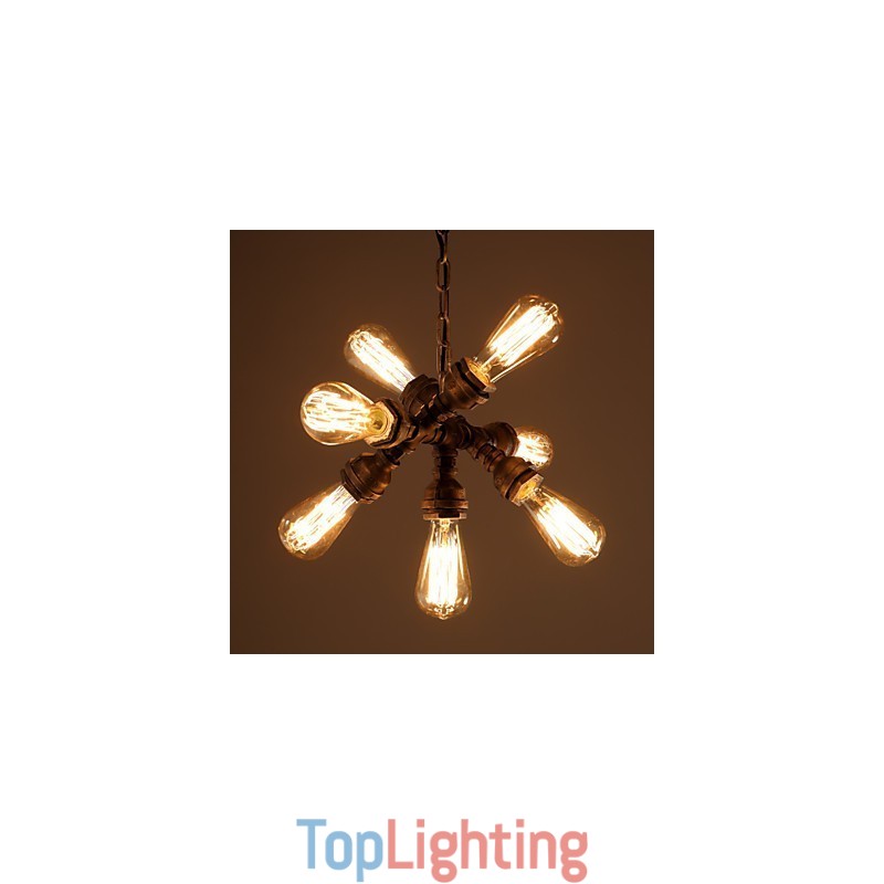 Rustic Lodge Vintage Electroplated Metal Chandelier