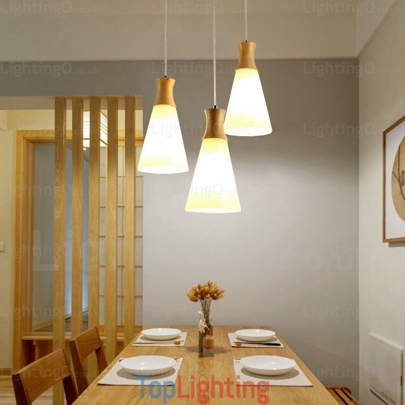 1 Light Modern Contemporary Nordic Pendant Light with Glass Shade