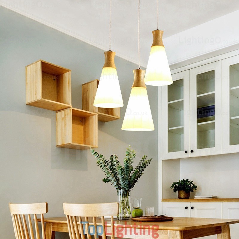 1 Light Modern Contemporary Nordic Pendant Light with Glass Shade