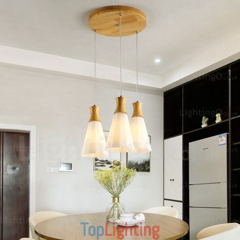1 Light Modern Contemporary Nordic Pendant Light with Glass Shade