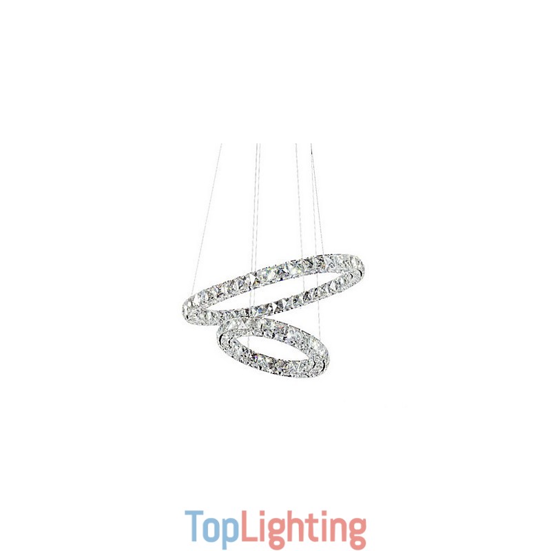 Crystal Pendant Light Lighting Modern 2 Rings Three Sides K9 Crystal Indoor Ceiling Lights Lamp Fixtures