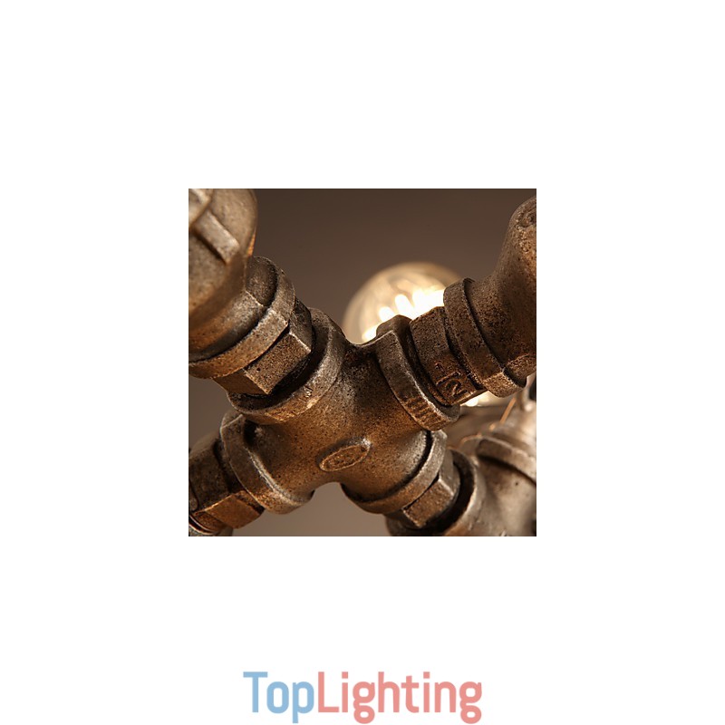 Rustic Lodge Vintage Electroplated Metal Chandelier