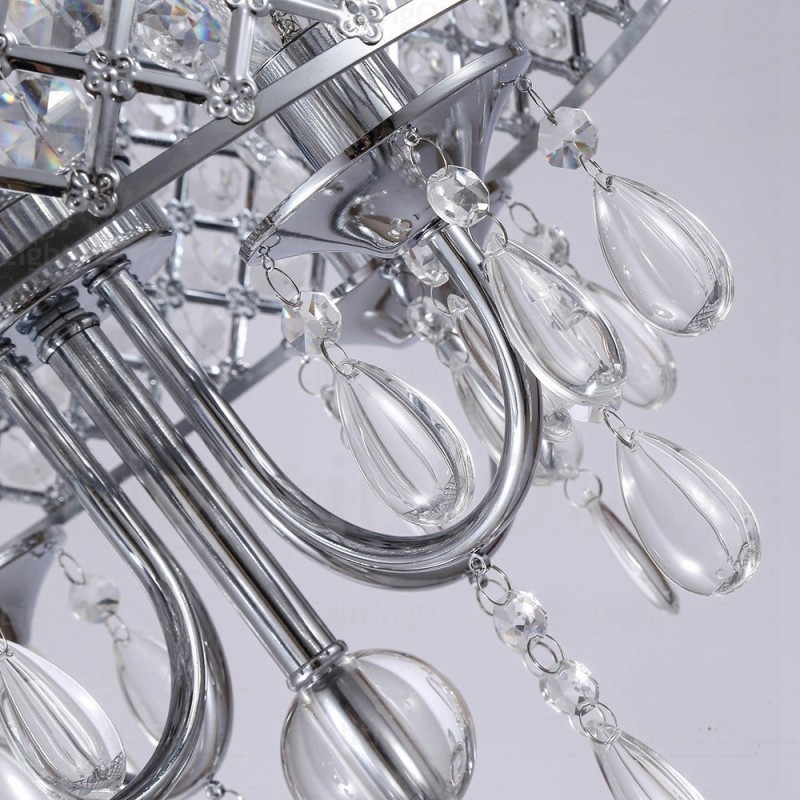 1 Light Modern Contemporary Pendant Light with Crystal Shade