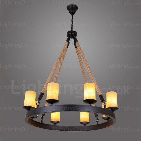 8 Light Vintage Retro Pendant Light with Marble Shade 8 Light Vintage Retro Pendant Light with Marble Shade