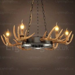 9 Light Vintage Retro Rustic Antler Chandelier Pendant Light