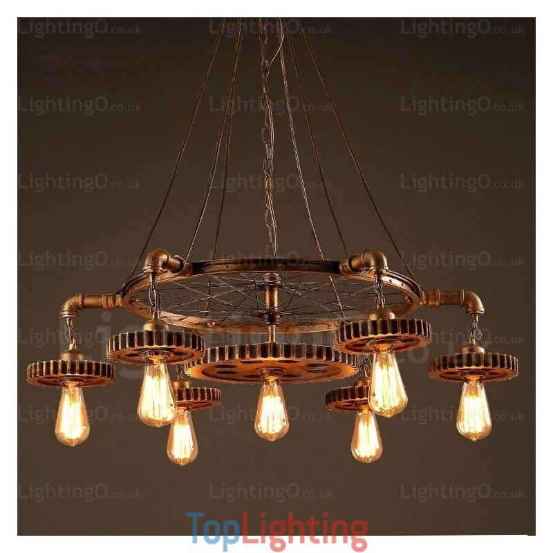 7 Light Vintage Retro Pendant Light
