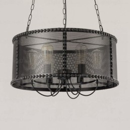 6 Light Vintage Retro Pendant Light with Stainless Steel Shade