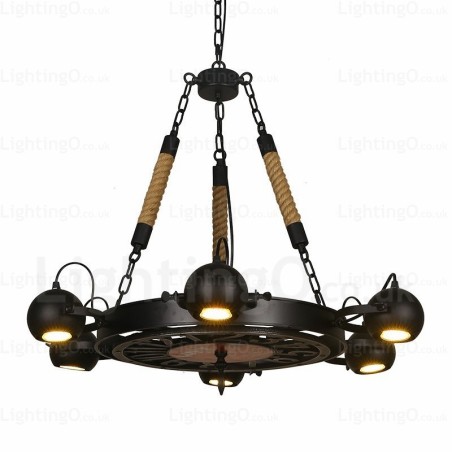 6 Light Vintage Retro Pendant Light with Stainless Steel Shade 6 Light Vintage Retro Pendant Light with Stainless Steel Shade