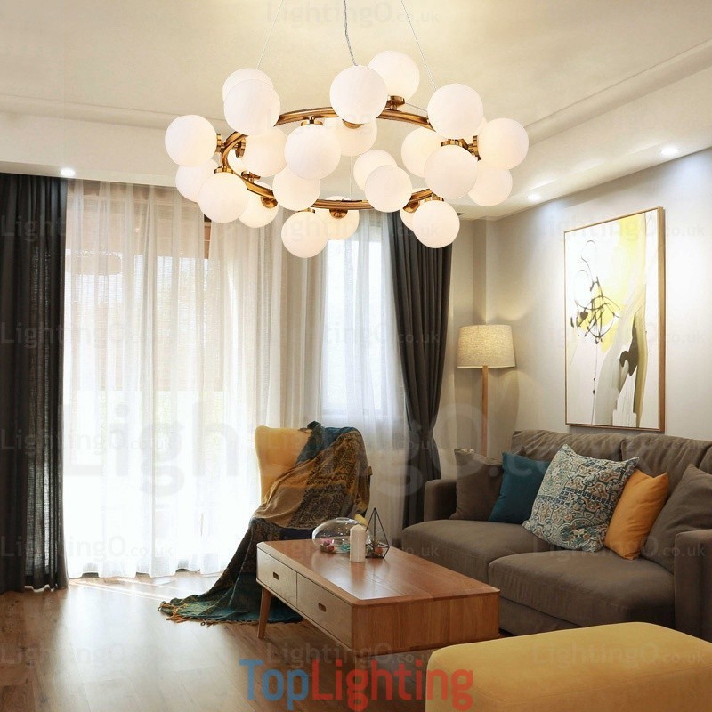 25 Light Nordic Pendant Light with Glass Shade