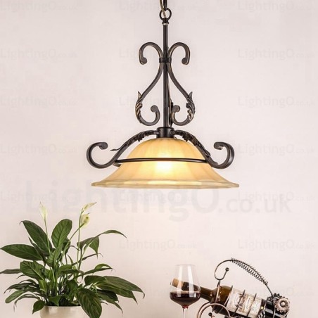 1 Light Country Rustic Pendant Light with Glass Shade 1 Light Country Rustic Pendant Light with Glass Shade