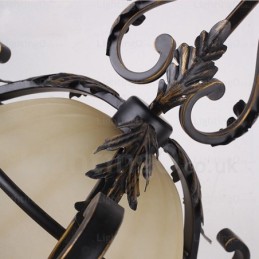 1 Light Country Rustic Pendant Light with Glass Shade