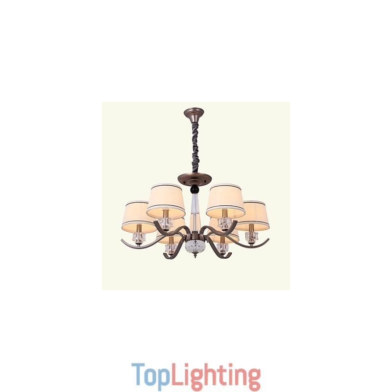 Crystal Chandelier 6 Lights Fashion Painting Metal
