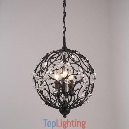 3 Light Vintage Retro Globe Crystal Pendant Light 3 Light Vintage Retro Globe Crystal Pendant Light