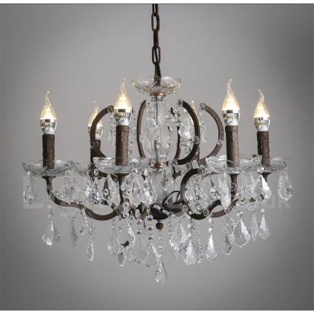 6 Light Diameter 60CM Vintage Crystal Painting Metal Chandelier Rusty Iron Colour Pendant Light 6 Light Diameter 60CM Vintage Crystal Painting Metal Chandelier Rusty Iron Colour Pendant Light