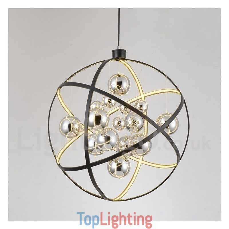 Diameter 50CM 80CM Vintage Globe Chandelier Rusty Colour Pendant Light