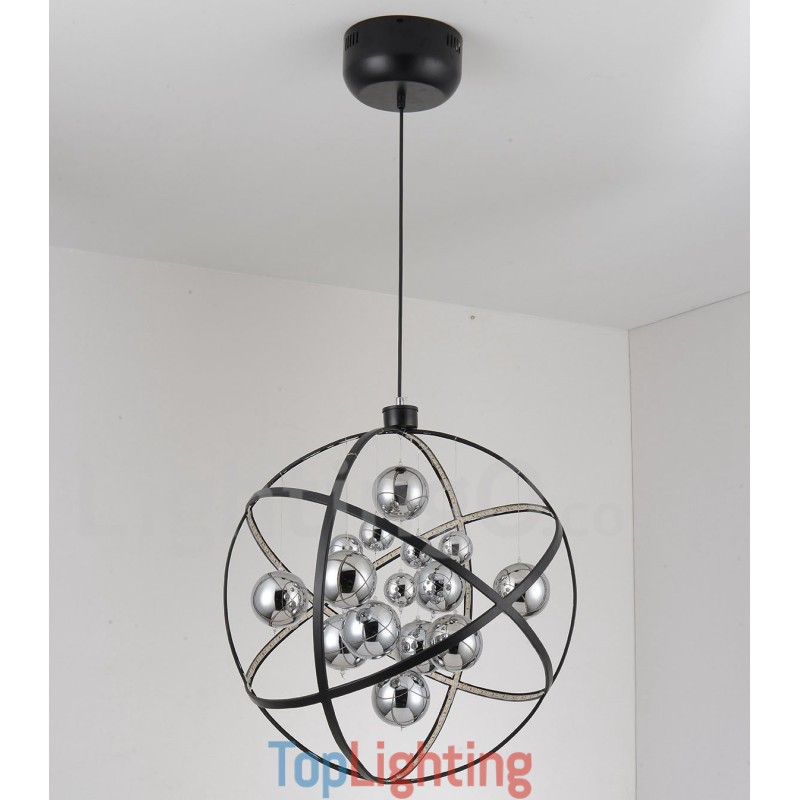 Diameter 50CM 80CM Vintage Globe Chandelier Rusty Colour Pendant Light