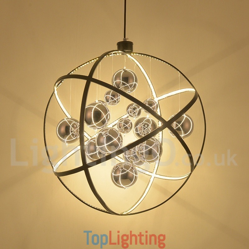 Diameter 50CM 80CM Vintage Globe Chandelier Rusty Colour Pendant Light