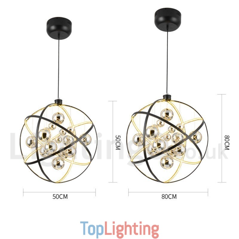 Diameter 50CM 80CM Vintage Globe Chandelier Rusty Colour Pendant Light