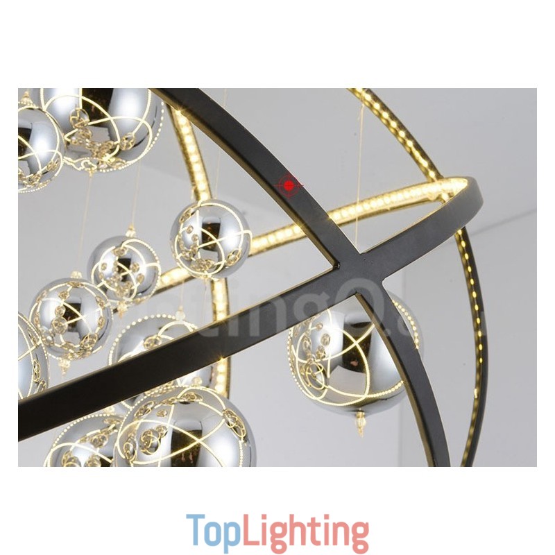 Diameter 50CM 80CM Vintage Globe Chandelier Rusty Colour Pendant Light