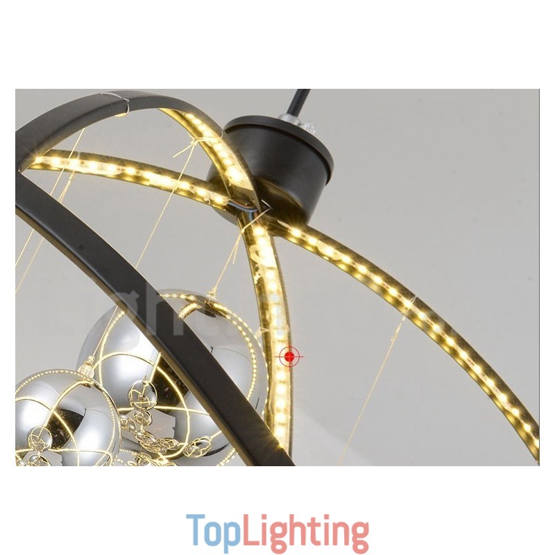 Diameter 50CM 80CM Vintage Globe Chandelier Rusty Colour Pendant Light