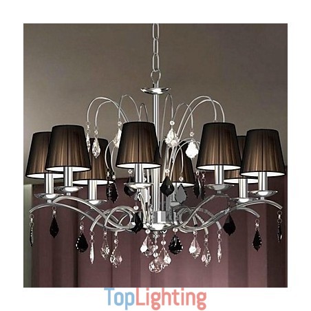 Cloth Lamp Shade Crystal Chandelier 8 Lights Cloth Lamp Shade Crystal Chandelier 8 Lights