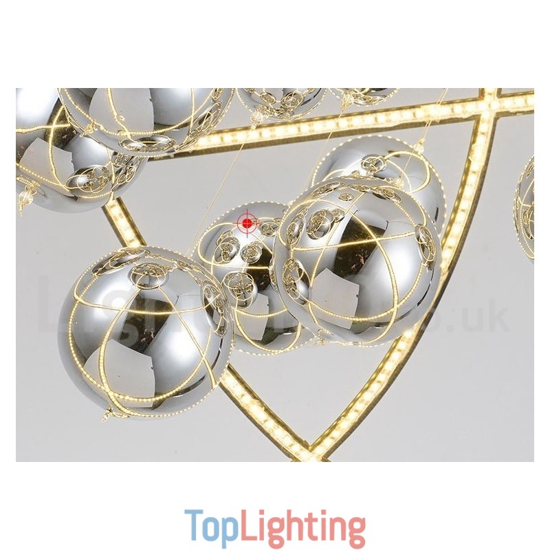 Diameter 50CM 80CM Vintage Globe Chandelier Rusty Colour Pendant Light