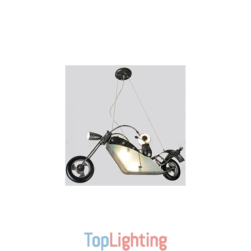 Nostalgic Children Boy Motorcycle Iron Chandelier lighting lamps