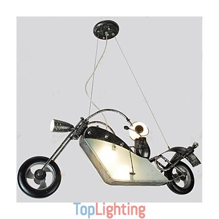 Nostalgic Children Boy Motorcycle Iron Chandelier lighting lamps Nostalgic Children Boy Motorcycle Iron Chandelier lighting lamps