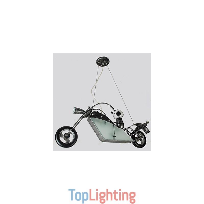 Nostalgic Children Boy Motorcycle Iron Chandelier lighting lamps