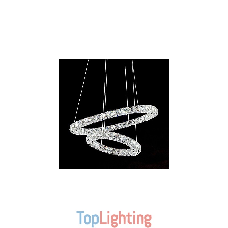 Crystal Pendant Light Lighting Modern 2 Rings Three Sides K9 Crystal Indoor Ceiling Lights Lamp Fixtures