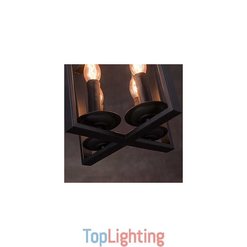 4 Light Vintage Minimalist Iron Painting Pendant Light