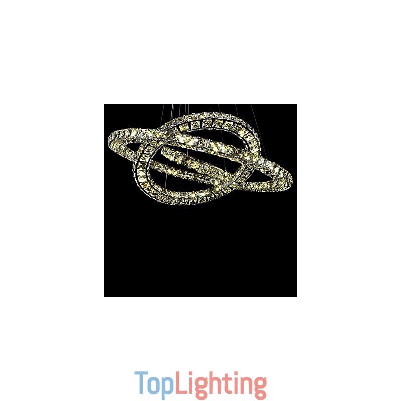 Crystal Pendant Light Lighting Modern 2 Rings Three Sides K9 Crystal Indoor Ceiling Lights Lamp Fixtures