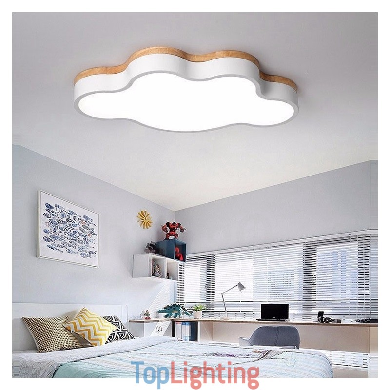 Macaron Multicolor Modern Contemporary Steel Flush Wood Light Ceiling Light