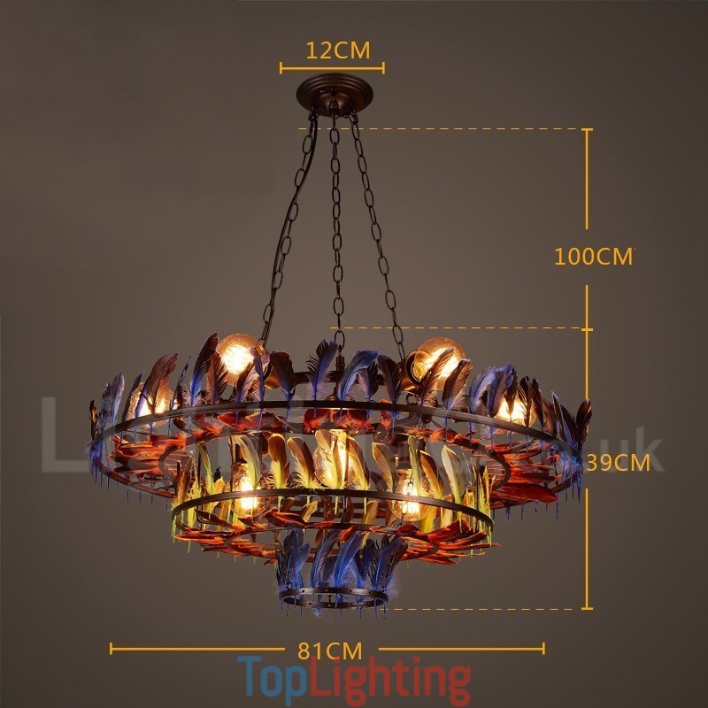 Retro Steel Lighting Store Pendant Chandelier Light