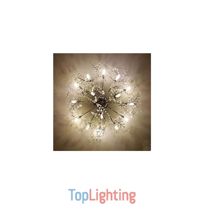 Stainless Steel Etched Deciduous Crystal Ceiling Llight