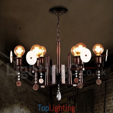 Industrial Style Steel Acrylic Crystal Lighting Store Pendant Chandelier Light Industrial Style Steel Acrylic Crystal Lighting Store Pendant Chandelier Light
