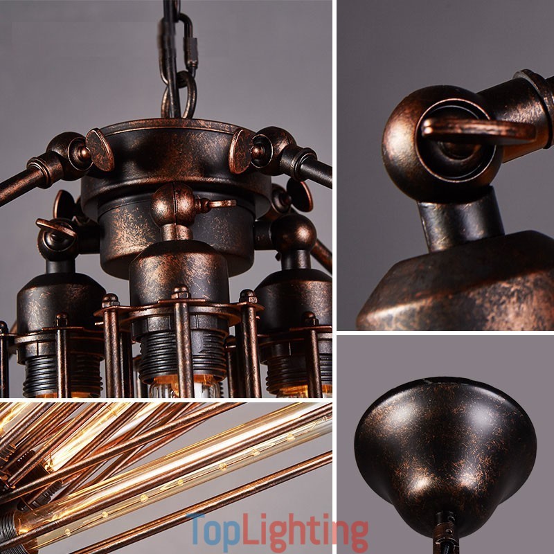 Industrial Style Steel Lighting Store Pendant Chandelier Light