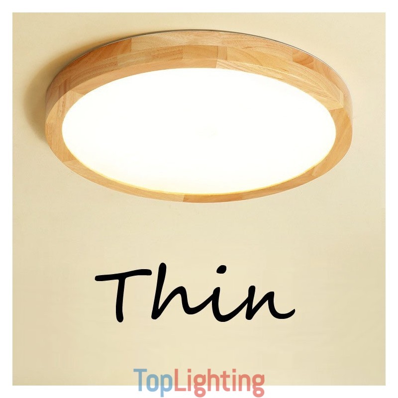 Ultra thin Round Wood Ceiling Lamp Solid Wood Acrylic Ceiling Lamp Nordic Lights