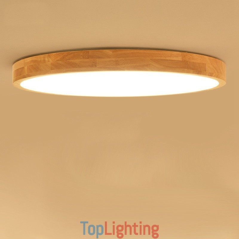 Ultra thin Round Wood Ceiling Lamp Solid Wood Acrylic Ceiling Lamp Nordic Lights