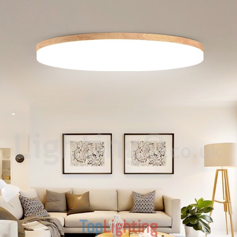 Nordic Round Ceiling Lamp Simple Modern Solid Wood Lamp Ultra thin Ceiling Lamp