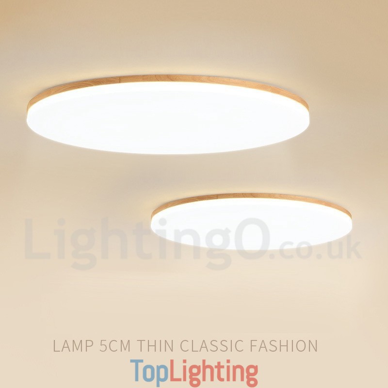 Nordic Round Ceiling Lamp Simple Modern Solid Wood Lamp Ultra thin Ceiling Lamp