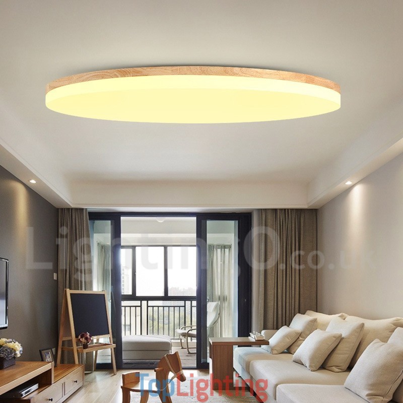 Nordic Round Ceiling Lamp Simple Modern Solid Wood Lamp Ultra thin Ceiling Lamp
