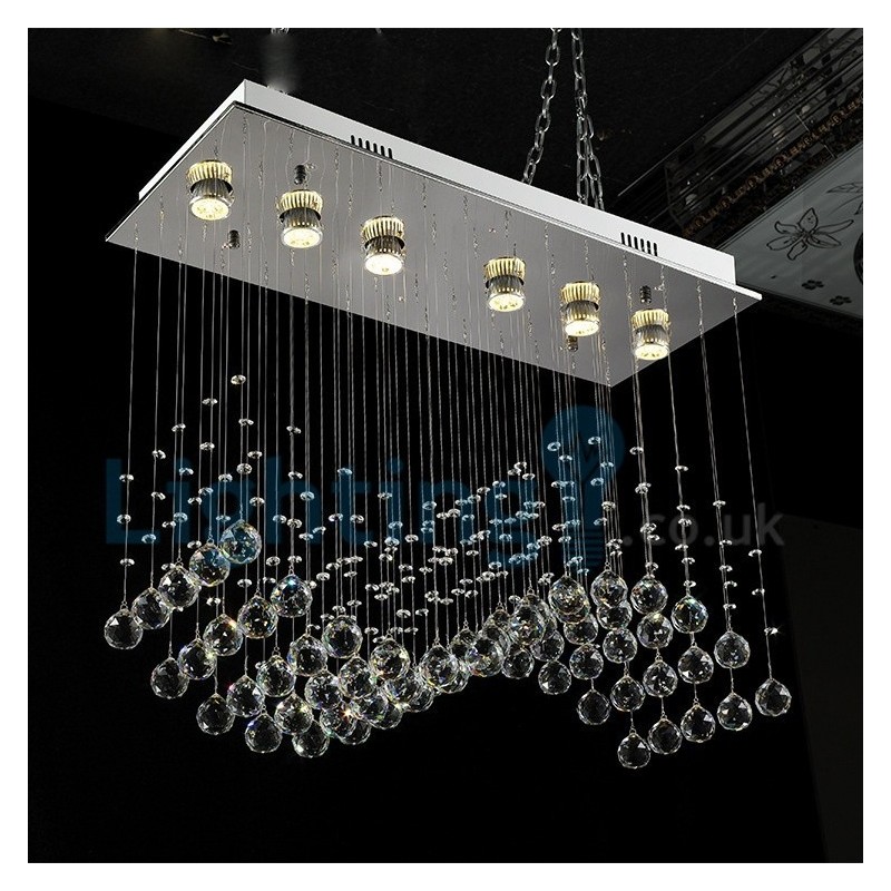 Modern Contemporary Chandelier Flush mount Pendant Fixture Crystal Rain Drop Light